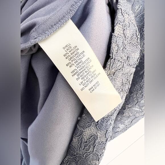 Eliza J NWT blue lace dress flutter sleeve shimmer wedding cocktail party - Picture 8 of 10